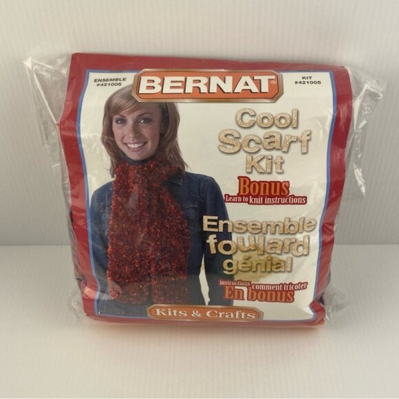 Bernat Cool Scarf Kit for Red Knit Scarf NEW - Picture 8 of 9